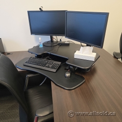 Black Height Adjustable Sit/Stand 36" Cube Corner Varidesk